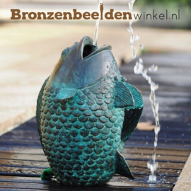 Bronzen beeld vis als fontein BBW1141br