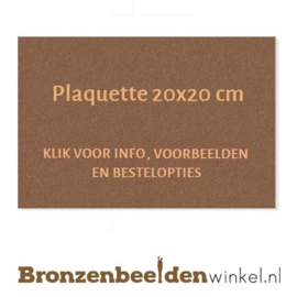 Bronzen plaquette 20x20 cm