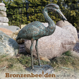 Vijver beeld reiger met visje BBWR88611