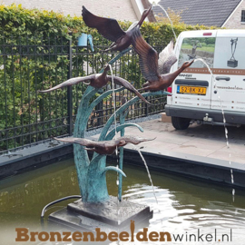 Vier bronzen eenden als fontein BBW52465