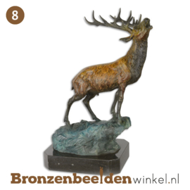NR 8 | Cadeau man 74 jaar ''Bronzen hert op rots'' BBWYC7