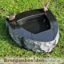 Vogeldrinkschaal Indian Black met 2 vogeltjes BBWR42051