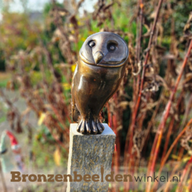 Uiltjes beeldjes van brons op leisteen sokkels BBW37236-ls