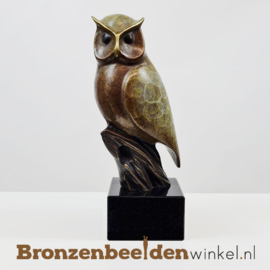 Beeld Uil in bijzondere bronzen patina BBW1565