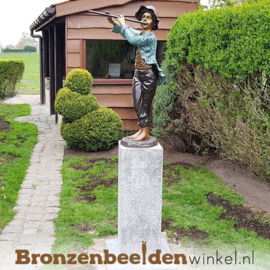 Jongen met fluit als tuinbeeld BBW51328br