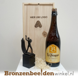 Geschenkkist met beeldje "Uitzwaaien" en drank BBW001br35GK