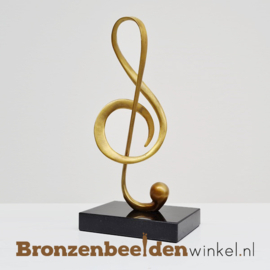 Bronzen beeldje van een muzieksleutel BBW2917br