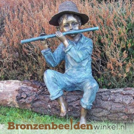 Bronzen jongen met fluit BBW0856br