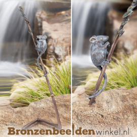 Bronzen muisje op tak BBW37202