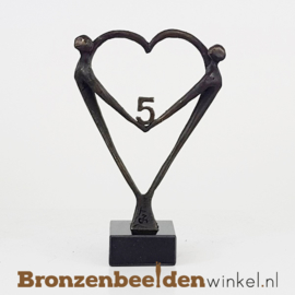 TOP cadeau 5 jaar getrouwd "Het Hart" met 5 BBW003br67j