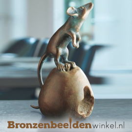 Bronzen muis beeldje BBW37073