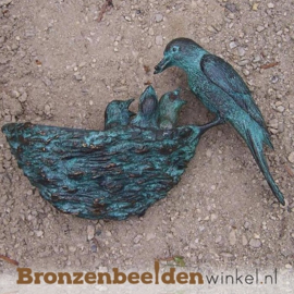 Wanddeco brons "Vogel met nestje" BBW0398br