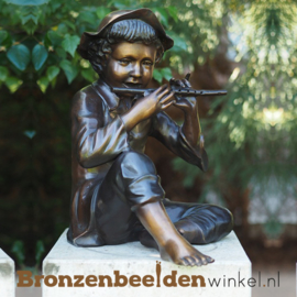 Bronzen jongen met fluit BBW57670