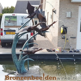 Vier bronzen eenden als fontein BBW52465