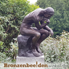 Asbestemming tuin beeld op sokkel "De Denker" BBW55ab878br