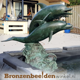 Waterornament tuin idee ''Dolfijnen beeld als fontein'' BBW586BR