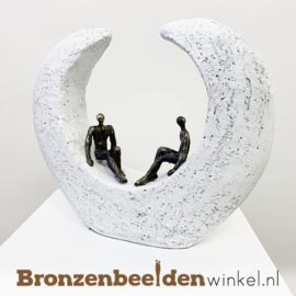 Vriendschap beeldje "Diepgaande gesprekken" (WIT) BBW005br15