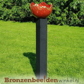 Tuinbeeld "Abstracte bloem" (rode versie) BBW91245br