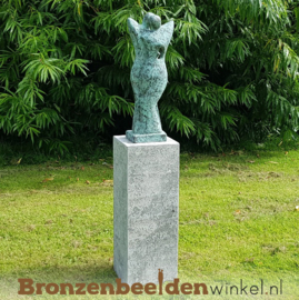 Bronzen liefdespaar tuinbeeld  "Genegenheid" BBW52215br