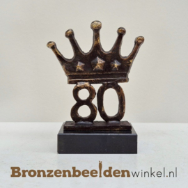 TOP cadeau 80e verjaardag "Kroonjaar 80" beeldje