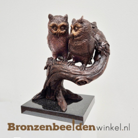 Beeldjes van uilen op stam BBW0801br