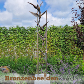 Abstract tuinbeeld met 5 vogels BBW60226
