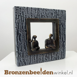 Wanddecoratie brons "Het gesprek" BBW005br26