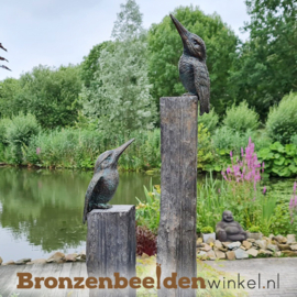 Tuinbeeld ijsvogeltjes op sokkels BBW88321-2ls