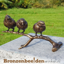 NR 1 | Bronzen beeld Nijmegen ''Bronzen mussen op tak'' BBW0399br