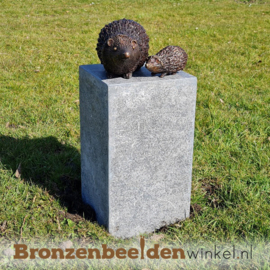 Tuinbeeld egels op sokkel BBW890102