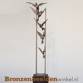 Groot abstract beeld met vogels BBW60226