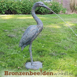 Waterornament tuin idee ''Reiger in brons'' BBWR90112