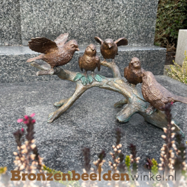 Grafdecoratie vogel ''5 vogels op tak" BBW0783br