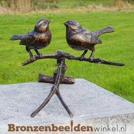 NR 3 | Bronzen vogel beeld ''Twee musjes op tak''  BBWFH2MG