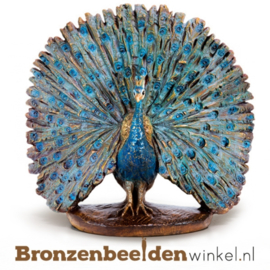 Bronzen beeld pauw BBW88640