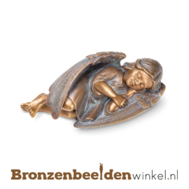 Bronzen slapend engel beeldje BBW85533
