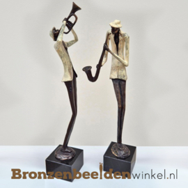 Beeldjes voor in huis "Trompettist" en "Saxofonist" BBW04br01/00