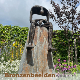 Tuinbeeld "De Stilte" op Leisteen sokkel