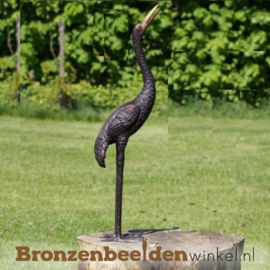 Beeld kraanvogel in brons BBW4342
