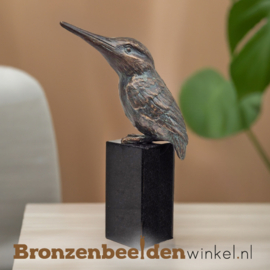 IJsvogel beeldje brons BBWR88320 op sokkel