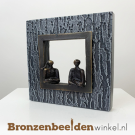 Wanddecoratie brons "Het gesprek" BBW005br26