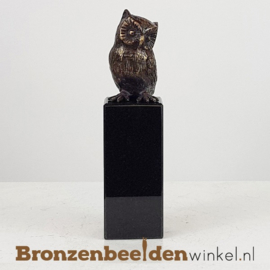 Cadeau voor professor "Het wijze uiltje" op hoge sokkel BBW033br04hs