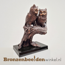 Beeldjes van uilen op stam BBW0801br