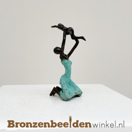 Afrikaans beeld "Blijdschap -turquoise- " 13 cm BBWST23KL15