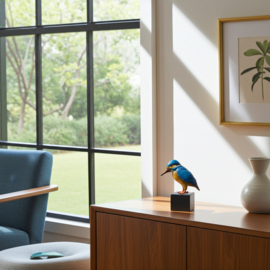 Asbeeld ijsvogel in gekleurd brons BBW1539as