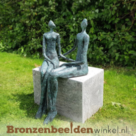 Bronzen "Zittend Paar" tuinbeeld BBW52848br