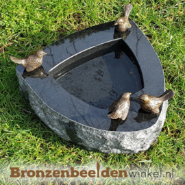 Vogeldrinkschaal Indian Black met 4 vogeltjes BBWR42053