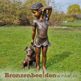 Tuinbeeld meisje met hondje BBW1438br