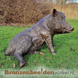 Tuinbeeld wild zwijn brons BBW89024