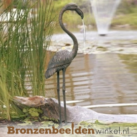 Beeld flamingo vogel in brons BBWR88346
